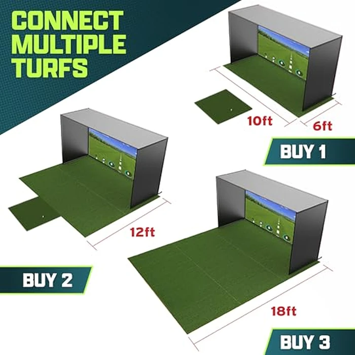 GoSports 10 x 6 ft Golf Simulator Turf - 15 mm Elite Golf Mat for Indoor Home Setups by GoSports - Image 2