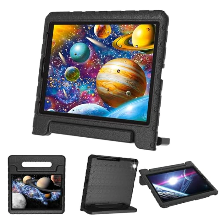 E-puhate for iPad Pro 12.9 Case 3rd/4th/5th/6th Generation, Kids Proof EVA Super Protection Cover for iPad Pro 12.9-inch 2022/2021/2020/2018 with Pencil Holder & Handle Stand, Black by E-puhate - Used - Very Good condition - US$15.86