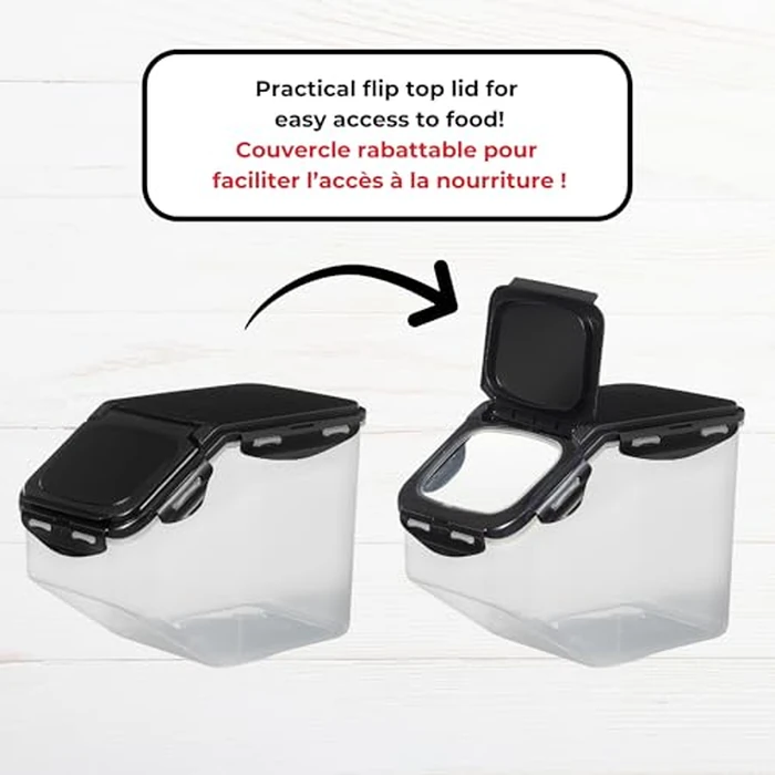Starfrit LocknLock Pet Food Container - 169oz/5L - Airtight - 4-Sided Locking Flip Top Lid by Starfrit - Image 4