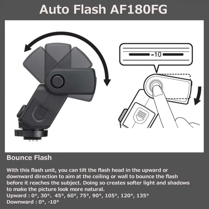 PENTAX AF180FG Compact P-TTL auto Flash, dustproof and Weather-Resistant Construction, Bounce-Flash functionality, Simplified Operation by Pentax - Image 4