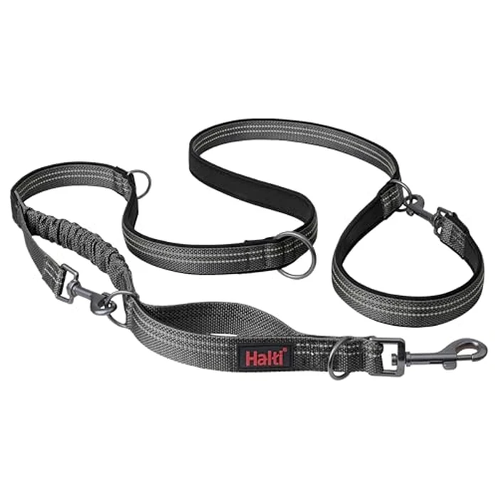 HALTI Anatomy Multifunctional Dog Leash - Shock Absorbing Double-Ended Leash, Ideal for Dog Walking & Training. Comfortable to Hold, Reflective & Lightweight. Suitable for Puppies (Size Large, Grey) by Halti - Used - Very Good condition - CA$41.62