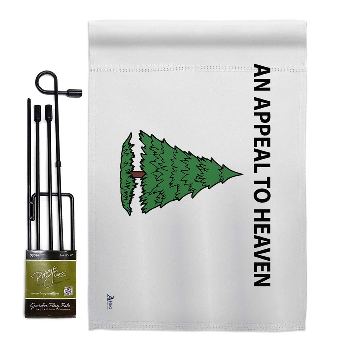 AN Appeal To Heaven Garden Flag - Set with Stand Patriotic Historic July Memorial Veteran Independence United State American - House Banner Small Yard Gift Double-Sided Made In USA ,13 X 18.5 Inches by Americana Home & Garden - Used - Like New condition