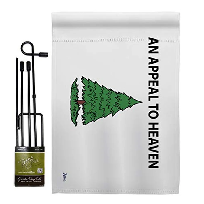 AN Appeal To Heaven Garden Flag - Set with Stand Patriotic Historic July Memorial Veteran Independence United State American - House Banner Small Yard Gift Double-Sided Made In USA ,13 X 18.5 Inches by Americana Home & Garden - Image 2