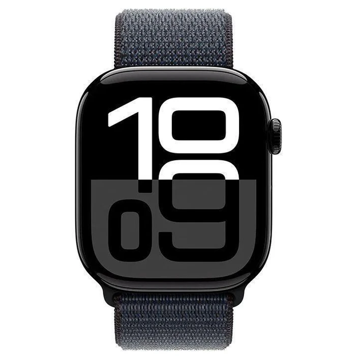 Apple Watch Series 10 (GPS) - 64GB - 42mm - Jet Black Aluminum Case with Ink Textile Sport Loop Band - One Size by Apple - Image 2