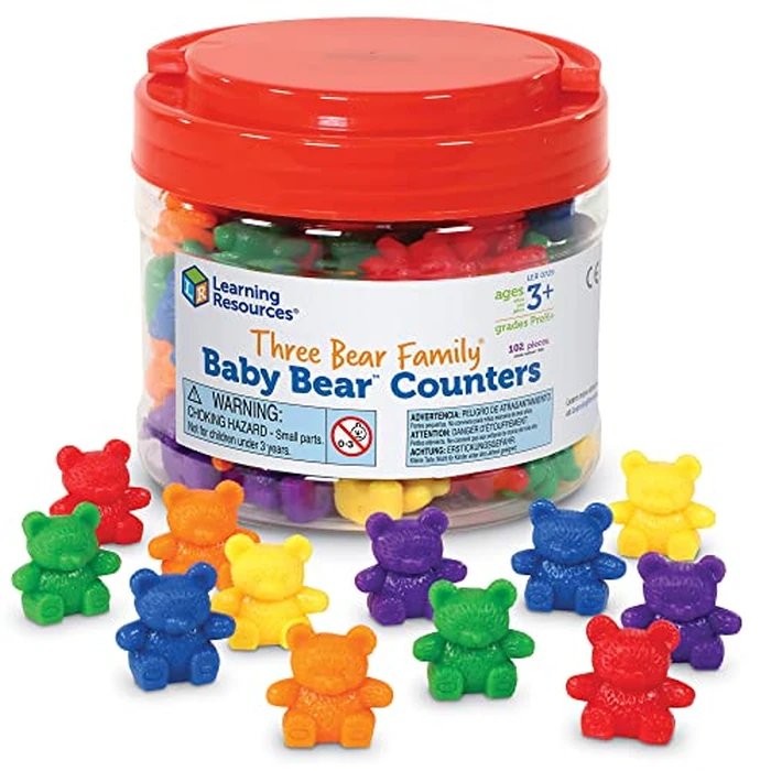 Learning Resources Baby Bear Counters - 102 Pieces, Ages 3+ | Grades Pre-K+ Toddler Learning Toys, Counters for Kids, Counting Manipulatives, Teddy Bear Counters by Learning Resources - Image 1