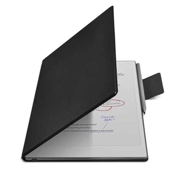 E NET-CASE Case for Remarkable Paper Pro, Premium PU Leather Book Folio with Pen-Buckle, Lightweight Magnetic Case with Auto Sleep/Wake for Remarkable Paper Pro 11.8" 2024 Released (Black) by E NET-CASE - Image 1
