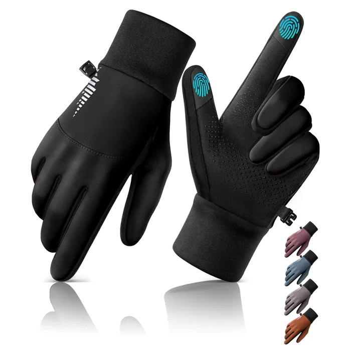 rivmount Water-Resistant Winter Gloves Touch Screen, Women Men Thermal Warm Gloves Suit for Cold Weather Running, Cycling, Hiking, Bike, Ski, Snow, Driving, Work, Outdoor Black Size XL by rivmount - Used - Like New condition