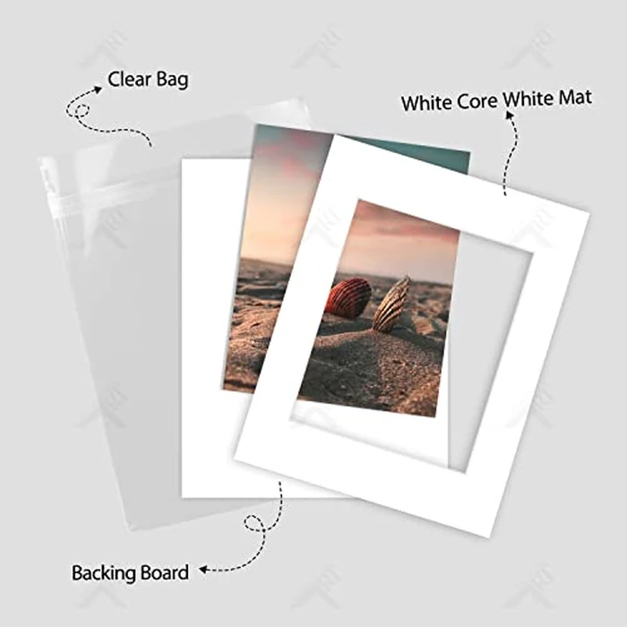 Golden State Art, Acid Free, Pack of 25, 11x14 White Picture Mats Mattes with White Core Bevel Cut for 8x10 Photo + Backing + Bags by Golden State Art - Image 4