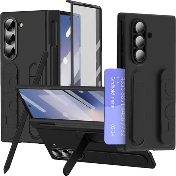 NINKI S Pen for Samsung Galaxy Z Fold 7 Case with Card Holder & Finger Strap, Shockproof Hinge Screen Protector + Wallet + Stand Handle Grip for Galaxy Z Fold 7 Phone Case with S Pen Holder Men Black by NINKI - Used - Like New condition - US$29.98