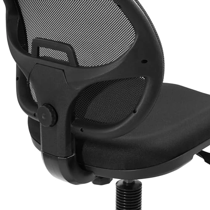 Office Star DC Series Deluxe Breathable Mesh Back Ergonomic Drafting Chair with Lumbar Support and Adjustable Footring, Black Fabric by Office Star Products - Image 4