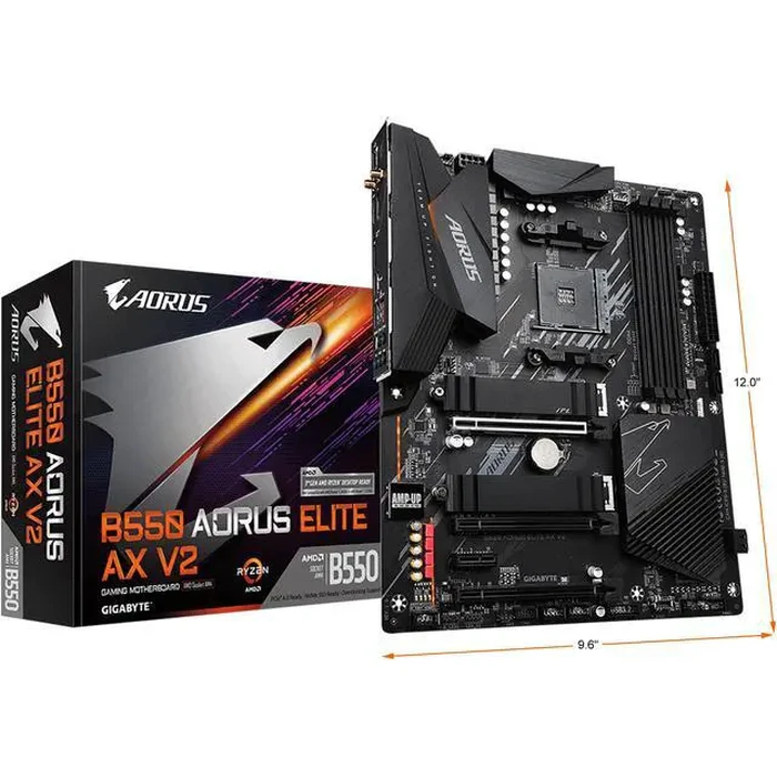 GIGABYTE B550 AORUS ELITE AX V2 AM4 AMD B550 ATX Motherboard with Dual M.2, SATA 6Gb/s, USB 3.2 Gen 2, 2.4/5 GHz Dual-Band, 2.5 GbE LAN, PCIe 4.0 by GIGABYTE - Image 3