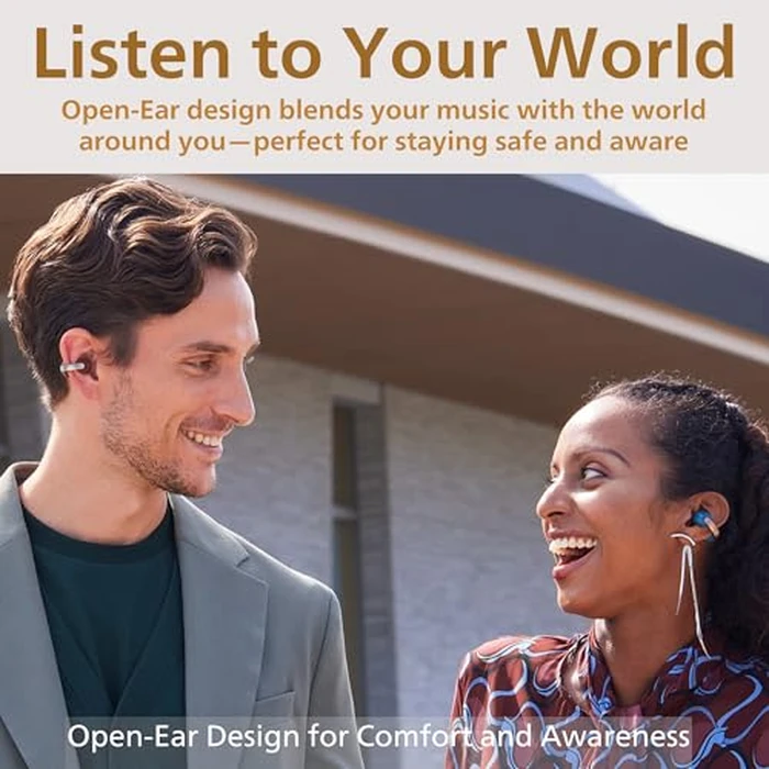 JVC nearphones Open Ear-Cuffs Wireless Headphones with Clasp Mechanism, Multipoint, Single Ear use, BT 5.3, Long Battery Life (up to 24 Hours) - HA-NP1T-B Coal Black by JVC - Image 2