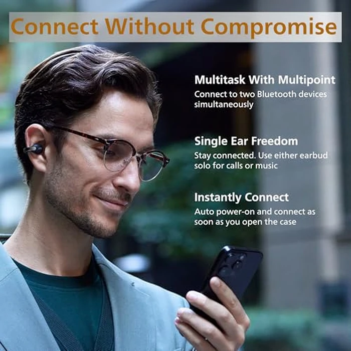 JVC nearphones Open Ear-Cuffs Wireless Headphones with Clasp Mechanism, Multipoint, Single Ear use, BT 5.3, Long Battery Life (up to 24 Hours) - HA-NP1T-B Coal Black by JVC - Image 9
