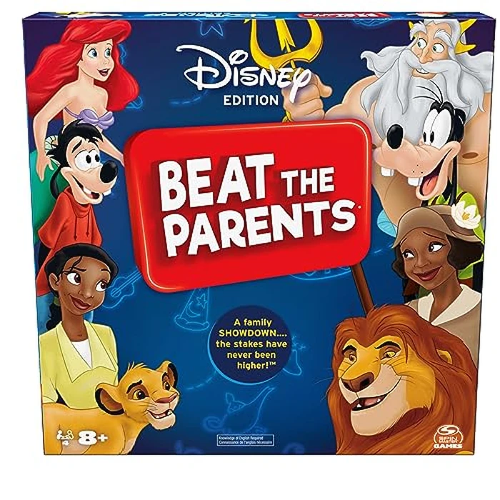 Spin Master Games, Beat The Parents Disney Edition, Kids vs. Parents Family Board Game, Up-and-Active Trivia & Challenges, Disney Games, 4 Players, for Ages 8 & Up by Spin Master Games - Image 1