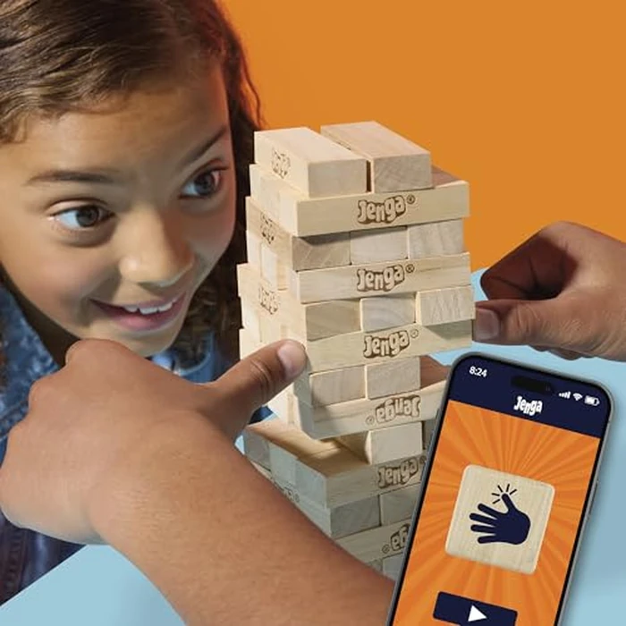 Official Hasbro Games Jenga Game | Digital Die for 6 More Ways to Play | Original Wood Block Game | Stacking Tower | Ages 6+ | 1+ Players | Party Games by Hasbro Gaming - Image 9