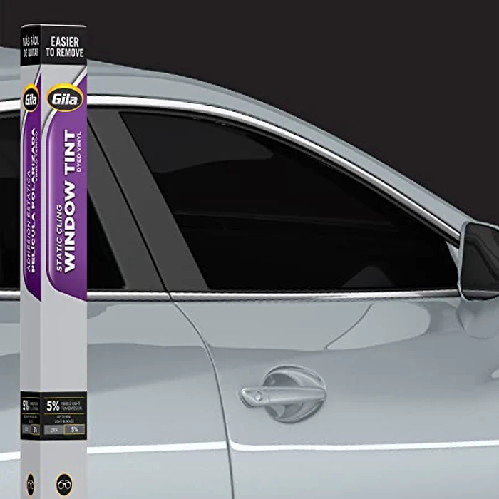 Gila Static Cling 5% VLT Automotive Window Tint DIY Easy Install Glare Control Privacy 2ft x 6.5ft (24in x 78in), 5% Super Limo Black (JS242) by Gila - Used - Like New condition