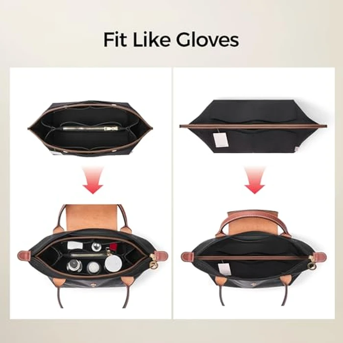 ZTUJO Purse Organizer Insert For Le Pliage, Compatible with Longchamp Le Pliage Shoulder Bag S/L, Top Handle S/M，Energy S/L, Xtra S, Longchamp Organizer Insert (Black, Medium) by ZTUJO - Image 5