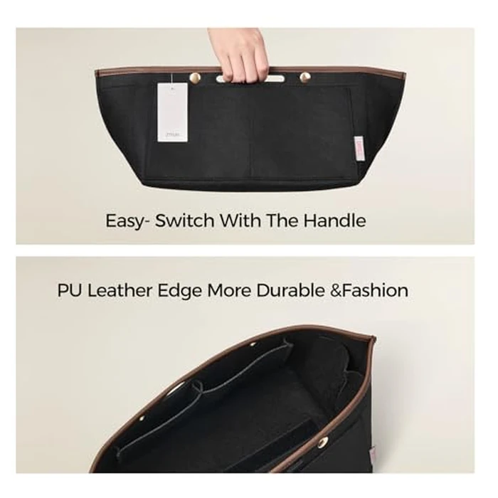 ZTUJO Purse Organizer Insert For Le Pliage, Compatible with Longchamp Le Pliage Shoulder Bag S/L, Top Handle S/M，Energy S/L, Xtra S, Longchamp Organizer Insert (Black, Medium) by ZTUJO - Image 6