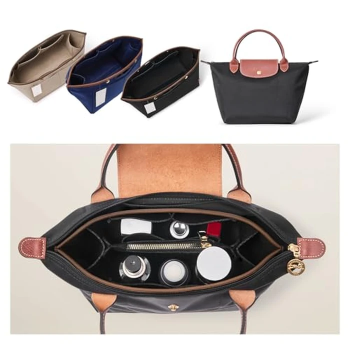 ZTUJO Purse Organizer Insert For Le Pliage, Compatible with Longchamp Le Pliage Shoulder Bag S/L, Top Handle S/M，Energy S/L, Xtra S, Longchamp Organizer Insert (Black, Medium) by ZTUJO - Image 8