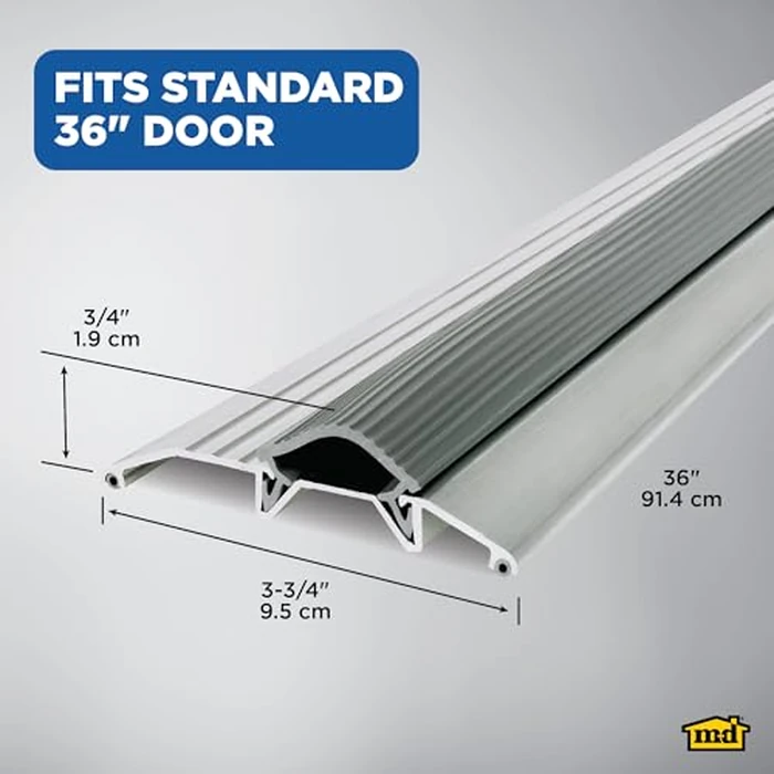 M-D Building Products 8102 3-3/4 by 3/4 by 36-Inch Deluxe Low Threshold with Vinyl Seal, Aluminum by M-D Building Products - Image 2