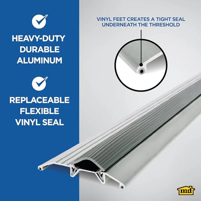M-D Building Products 8102 3-3/4 by 3/4 by 36-Inch Deluxe Low Threshold with Vinyl Seal, Aluminum by M-D Building Products - Image 5