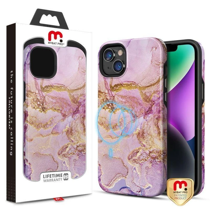 MyBat Pro Mood Series Phone Case with MagSafe for iPhone 14 Pro - Purple Marble by MyBat Pro - Refurbished - Brand New condition
