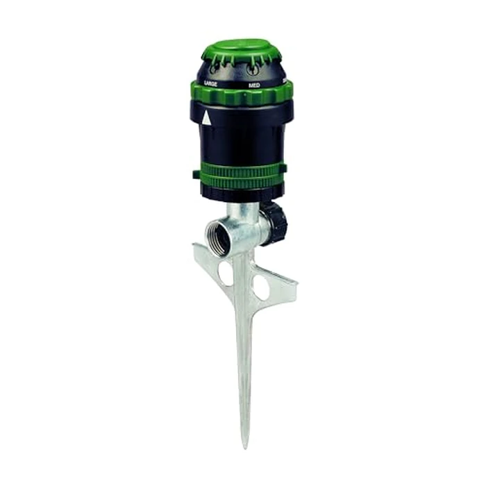 Orbit H2O-Six Gear-Drive Sprinkler on Metal T-Spike - Customizable Lawn Watering Coverage - Multi-Pattern Rotating Head with Adjustable Spray Range - Durable Outdoor Yard Irrigation Sprinkler - 58573 by Orbit - Image 1