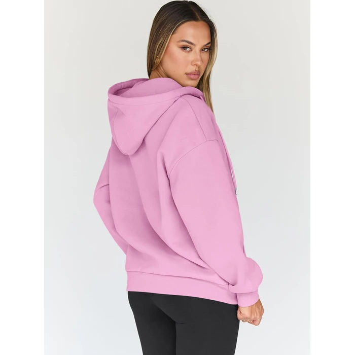 Trendy Queen Womens Zip Up Hoodies Oversized Sweatshirts Fall Fashion Spring Outfits Casual Jackets 2026 Winter Clothes Pink S by Trendy Queen - Image 4