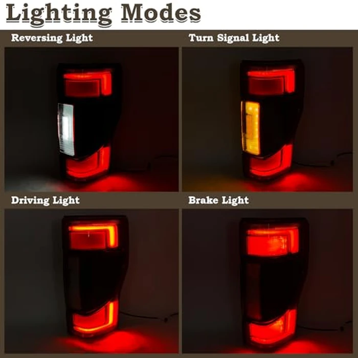 KAMDKI RH FULL LED W/Blind Spot Tail Light Fit for 2020 2021 2022 Ford F250 F350 F450 F550 Platinum/King Ranch/Lariat Super Duty Rear Lamp Right Passenger Side W/O Module LC3Z13404E FO2801282 by KAMDKI - Image 4