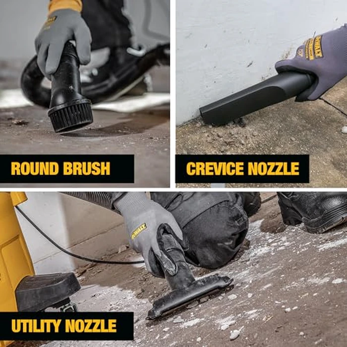 DEWALT DXV06P 4 Peak HP Shop Vacuums, 6 Gallon Poly Wet/Dry Vac, Heavy-Duty Shop Vacuum with Blower Function Yellow+Black by DEWALT - Image 4