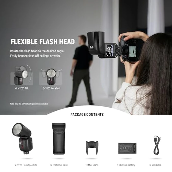 NEEWER Z2PRO-S 2.4G TTL Round Head Flash Speedlite Compatible with Sony, Wireless Compatible with Godox, 76Ws 1/8000s HSS, Upgraded UI, TTL/M TCM Switch, 7.2V/3000mAh Battery, 600 Full Power Flash by NEEWER - Image 8
