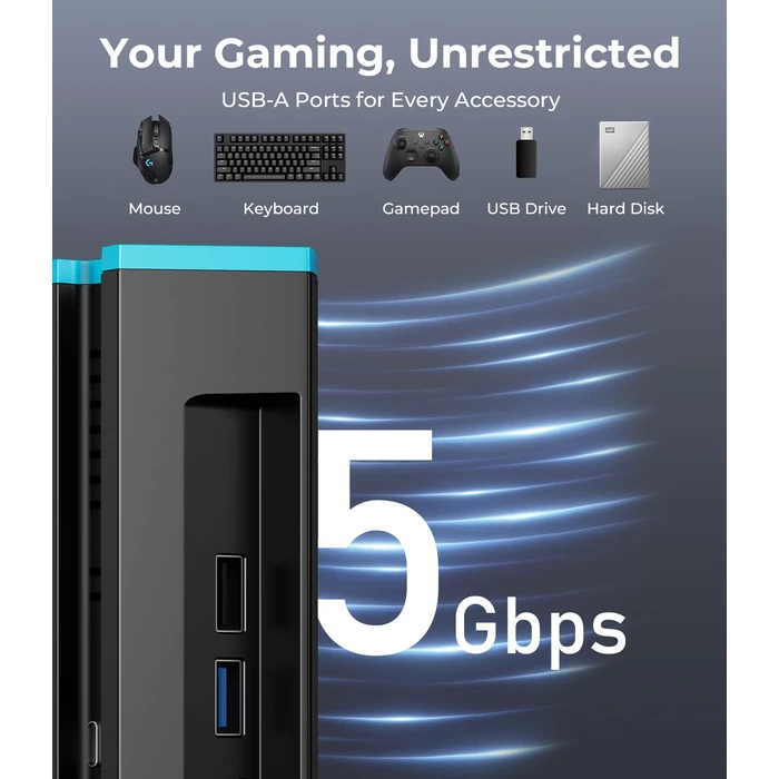 Antank Dock Station for Nintendo Switch 2/OLED/1, Portable Switch 2 TV Docking Station Replacement with 4K@60Hz HDMI Adapter/2 USB Port/Type C Port by Antank - Image 7