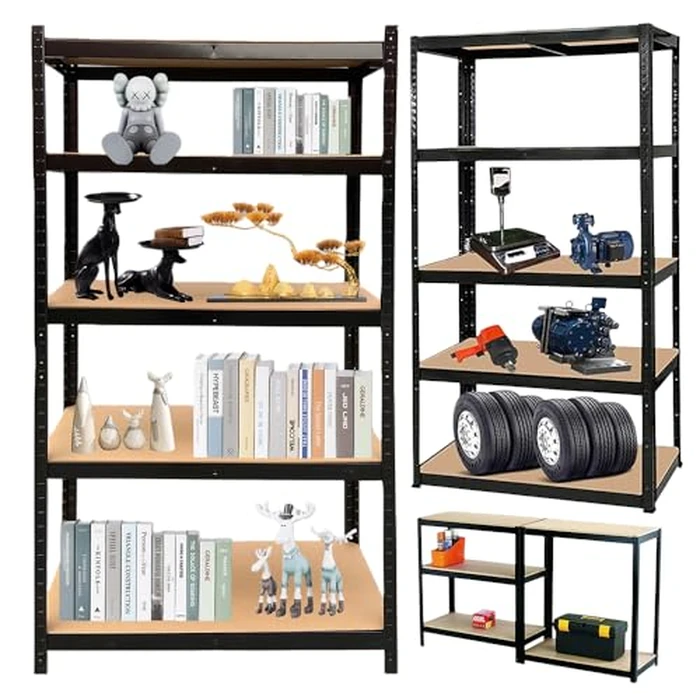 5-Tier Heavy Duty Adjustable Storage Shelf, Sturdy Metal Storage Rack, Multipurpose Utility Shelving Unit,for Garage, Basement, Kitchen, Home, Warehouse and Commercial Use,60" Hx30 Wx12 D by EFAN - Used - Good condition - CA$53.09