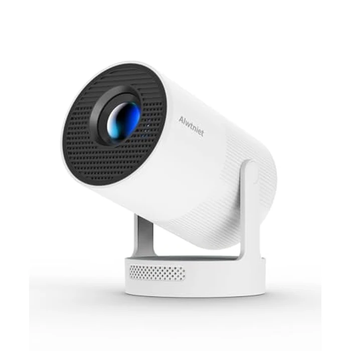 Mini Projector with WiFi6 and Bluetooth5.4, Android 14 Portable Smart Proyector 4K Support, Auto Focus & Keystone, 5w Speaker & 180 degrees Rotatable, 260 ANSI Projecteur for Home Bedroom Movie HY300Ultra by Alwtniet - Used - Like New condition