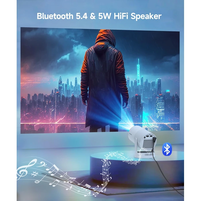 Mini Projector with WiFi6 and Bluetooth5.4, Android 14 Portable Smart Proyector 4K Support, Auto Focus & Keystone, 5w Speaker & 180 degrees Rotatable, 260 ANSI Projecteur for Home Bedroom Movie HY300Ultra by Alwtniet - Image 9
