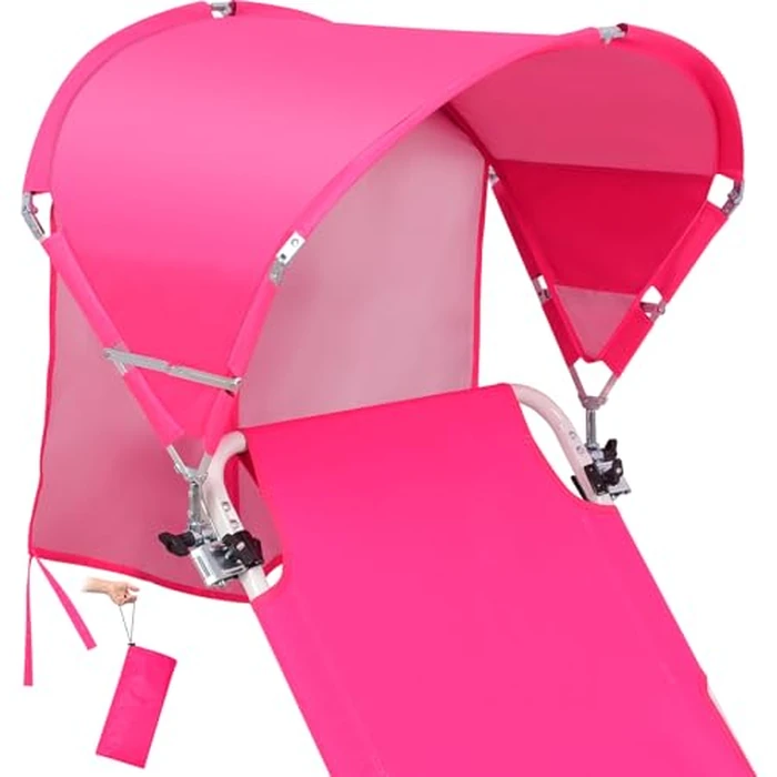 Universal Chair Umbrella Canopy, Foldable Portable UPF 50+ Chair Sun Shade Attachment with Adjustable Clamp Fits Most Brands’ Beach, Outdoor, Travel, Camping, Patio, Wheelchair, Tanning, Zero Gravity by Minndudu - Used - Very Good condition - US$31.80