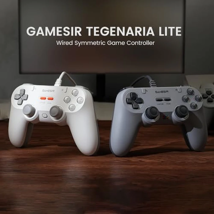GameSir Tegenaria Lite Wired Game Controller For Switch, Android, iOS, PC, Steam With Retro 90s Design, Hall Effect Sticks, 1000Hz Polling Rate, Dual Rumble Motors, Mappable Back Buttons, Ultra-Low Latency, Ergonomic Design -Retro Gray by GameSir - Image 2