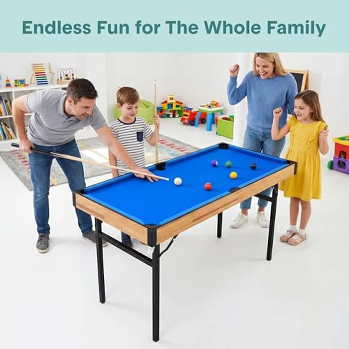 SereneLife 4 in 1 Multi Game Table, 4’x2’ Folding Portable Sports Arcade Games with Accessories, Ping Pong, Air Hockey, Pool Billiards, and Shuffleboard, for Indoor, Outdoor, All Ages by SereneLife - Image 2