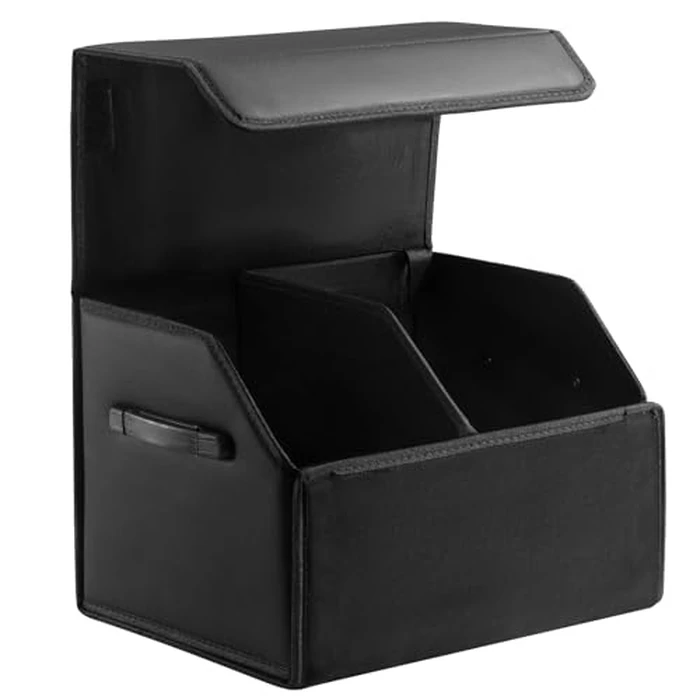 Fyzeoty Car Organizers for Trunk for Suv Sedan, Leather Storage Box,Magnetic Lid,Collapsible and Adjustable,16.5 inches by Fyzeoty - Image 1