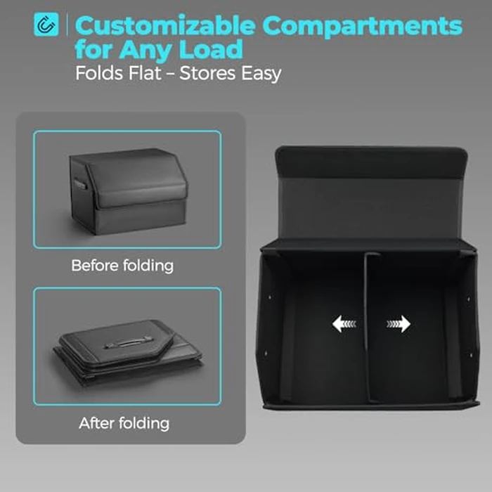 Fyzeoty Car Organizers for Trunk for Suv Sedan, Leather Storage Box,Magnetic Lid,Collapsible and Adjustable,16.5 inches by Fyzeoty - Image 7