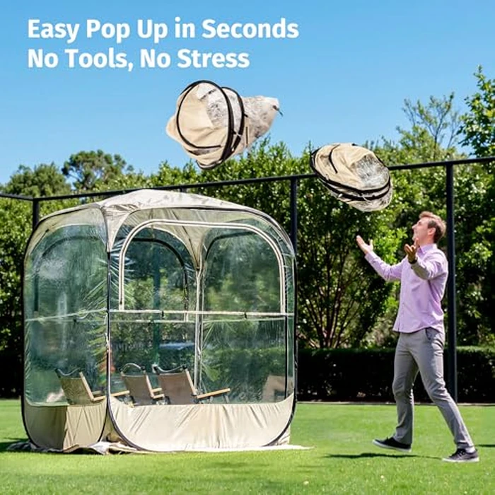 East Oak Weather Sports Tent for Fishing, Sports Event | Pop Up Bubble Tent Instant Sun & Rain Shelter | No Condensation, Spacious Interior, Ultra Visibility | All Weather Protection | 5 x 5 FT by EAST OAK - Image 2