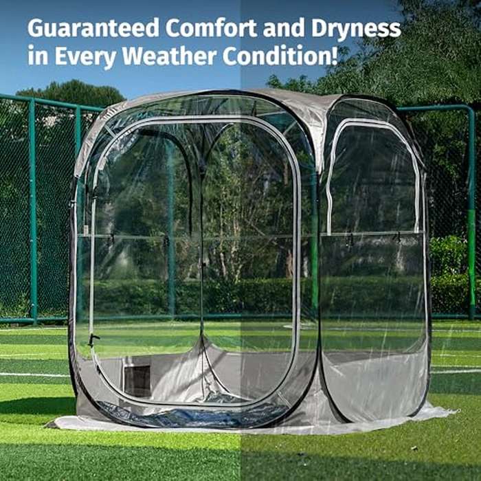 East Oak Weather Sports Tent for Fishing, Sports Event | Pop Up Bubble Tent Instant Sun & Rain Shelter | No Condensation, Spacious Interior, Ultra Visibility | All Weather Protection | 5 x 5 FT by EAST OAK - Image 3