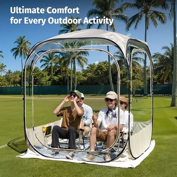 East Oak Weather Sports Tent for Fishing, Sports Event | Pop Up Bubble Tent Instant Sun & Rain Shelter | No Condensation, Spacious Interior, Ultra Visibility | All Weather Protection | 5 x 5 FT by EAST OAK - Image 4