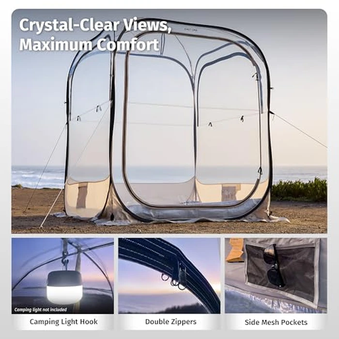 East Oak Weather Sports Tent for Fishing, Sports Event | Pop Up Bubble Tent Instant Sun & Rain Shelter | No Condensation, Spacious Interior, Ultra Visibility | All Weather Protection | 5 x 5 FT by EAST OAK - Image 6