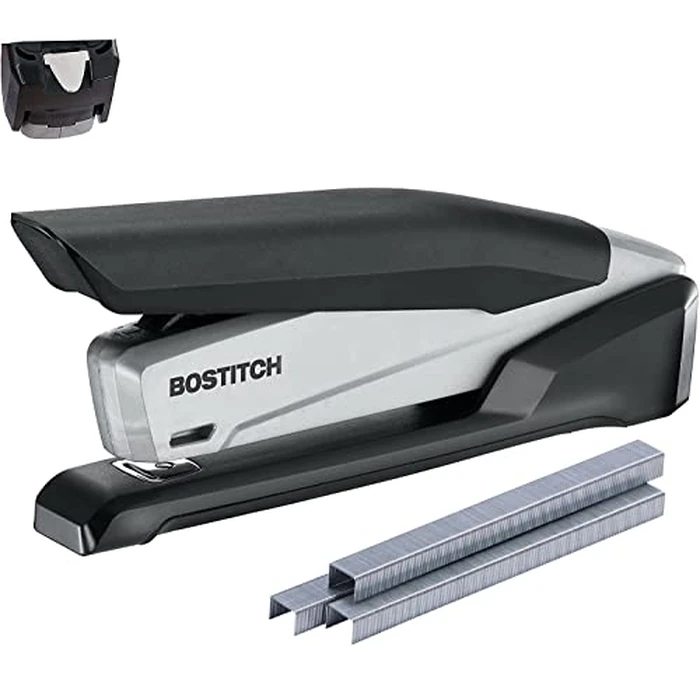 Bostitch Office Executive 3 in 1 Stapler, Includes 210 Staples and Integrated Staple Remover, One Finger Stapling, No Effort, 20 Sheet Capacity, Spring Powered Stapler, Black/Gray (INP20) by Bostitch - Used - Very Good condition - CA$15.25