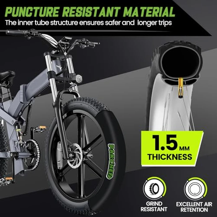 PAKCHEF 20 x 4.0 Fat Tire Tube for 20x3.5/4.0 E-Bike Bicycle Fat Tire Tubes Schrader Valve - 20 Inch Butyl Rubber Bike Inner Tube(1 Pack) by PAKCHEF - Image 5