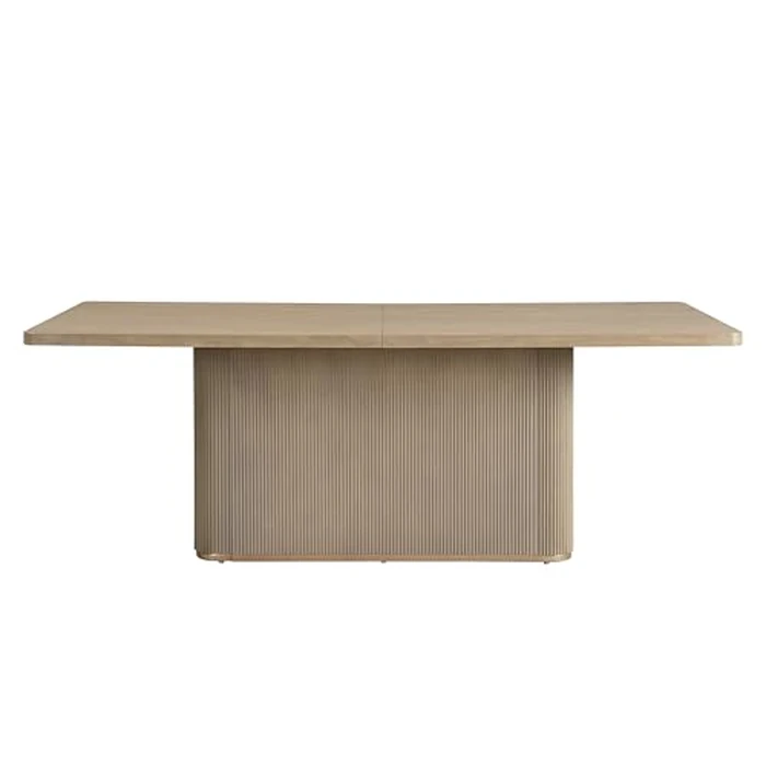 Christopher Knight Home Scout 84 Inch Dining Table for 6 People, Modern Kitchen Table with Pillar Legs, Wooden Rectangular Spacious Dinner Furniture for Dining Room, Home Office, Natural by Christopher Knight Home - Image 4