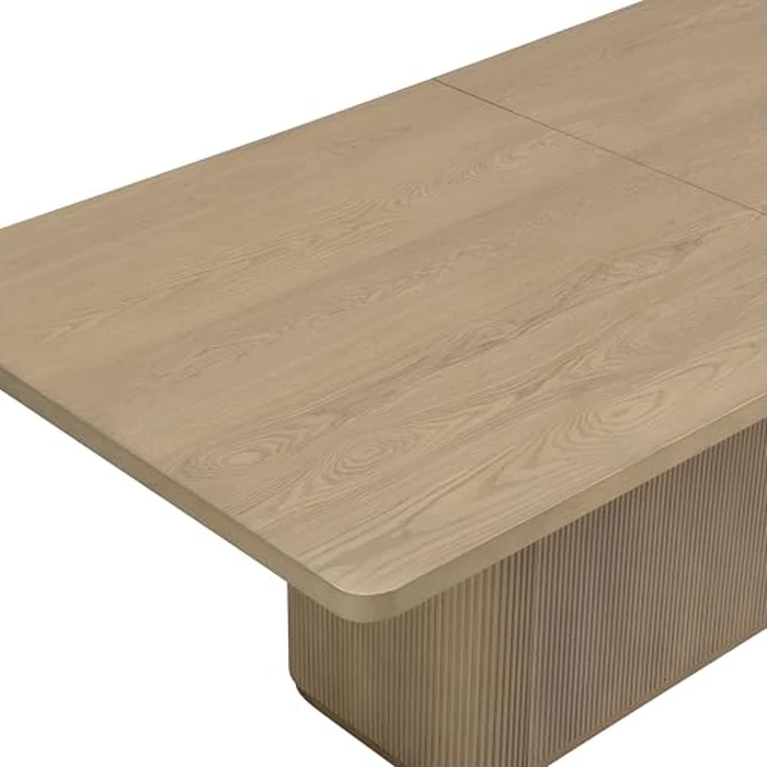 Christopher Knight Home Scout 84 Inch Dining Table for 6 People, Modern Kitchen Table with Pillar Legs, Wooden Rectangular Spacious Dinner Furniture for Dining Room, Home Office, Natural by Christopher Knight Home - Image 7