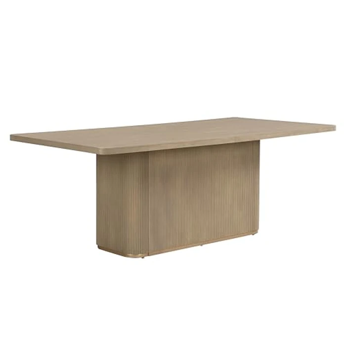 Christopher Knight Home Scout 84 Inch Dining Table for 6 People, Modern Kitchen Table with Pillar Legs, Wooden Rectangular Spacious Dinner Furniture for Dining Room, Home Office, Natural by Christopher Knight Home - Image 8