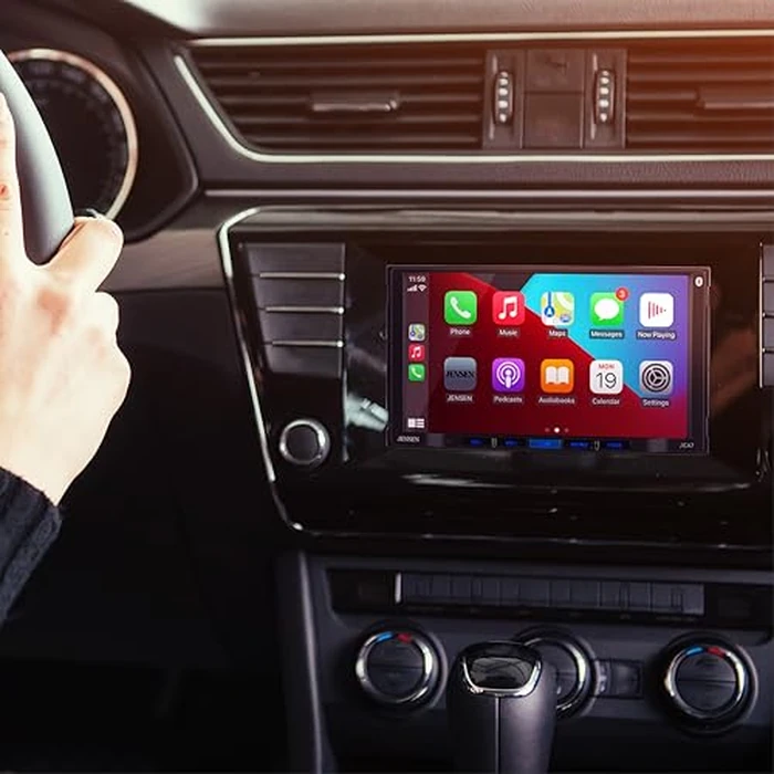 JENSEN J1CA7-BUC 7-inch Certified Apple CarPlay Android Auto | Double DIN Touchscreen Car Stereo Radio | Bluetooth Hands Free Calling & Music Streaming | Backup Camera Included | USB Charging by Jensen - Image 9